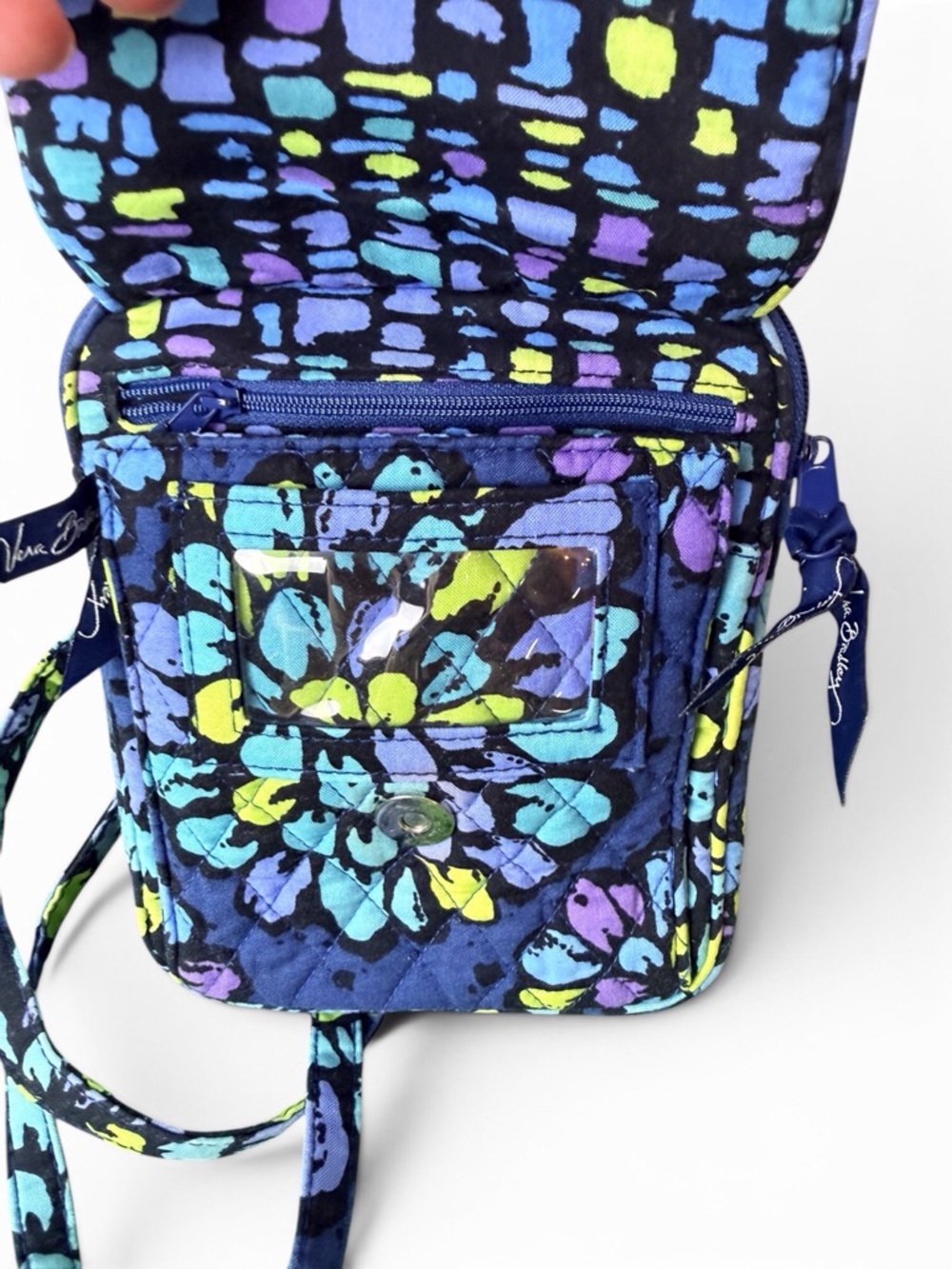 Vera Bradley Mini Hipster Crossbody Indigo Pop-RETIRED Floral Blue/Purple GUC - Picture 5 of 8